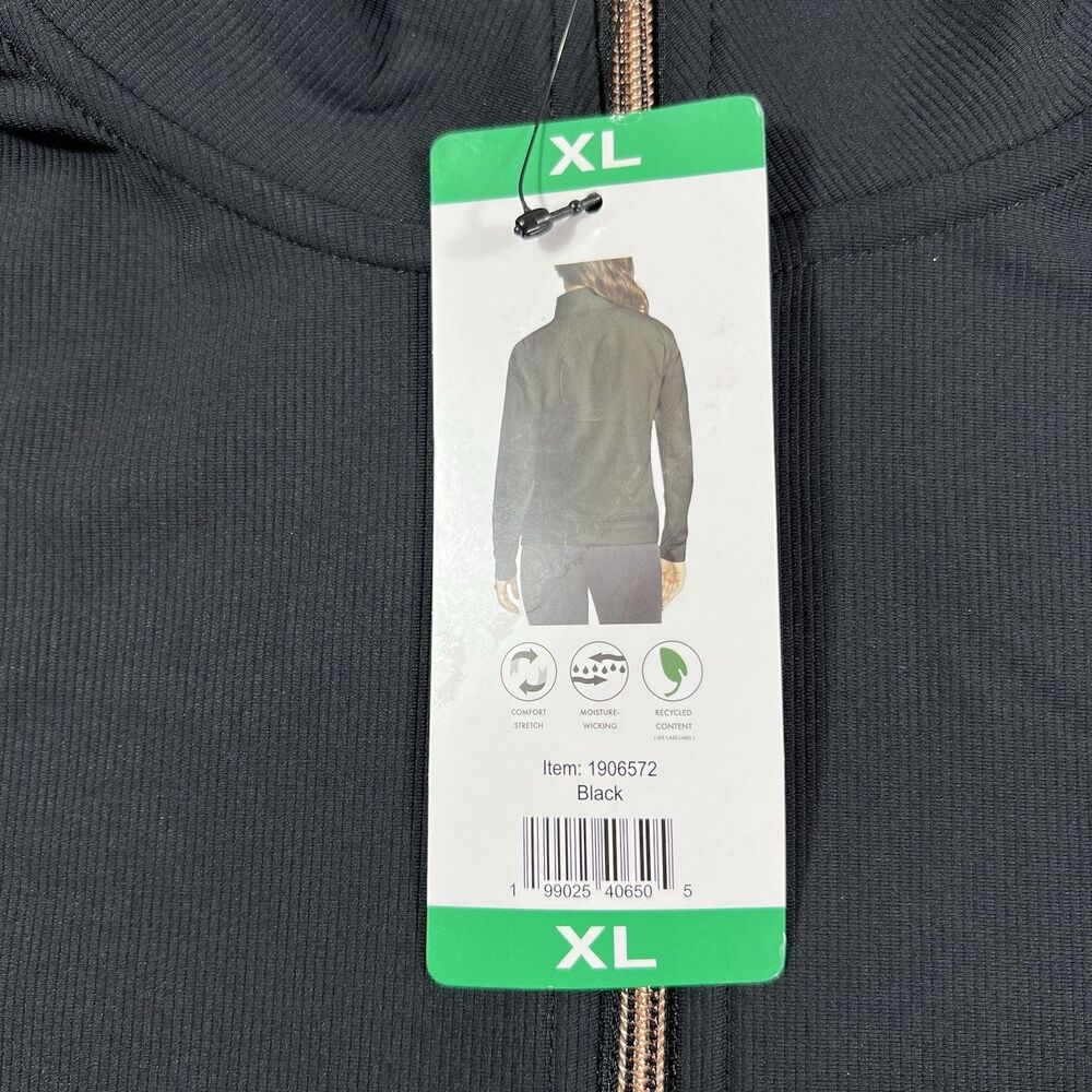 Skechers Go Walk Women's Ribbed Quarter Zip Top, Black, Size XL NWT - Picture 2 of 9